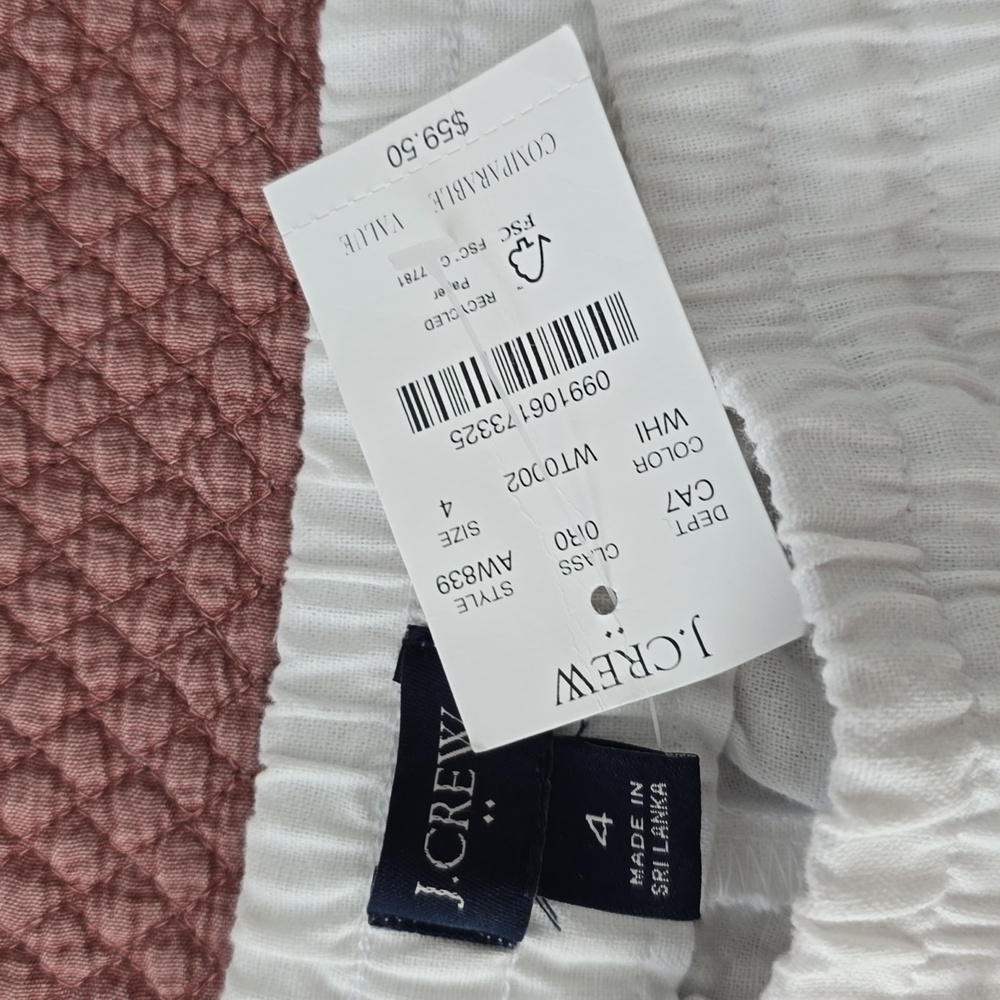 J Crew Factory Linen Cotton Blend Drawstring Women's Pants (Size 4) NWT - Picture 3 of 11